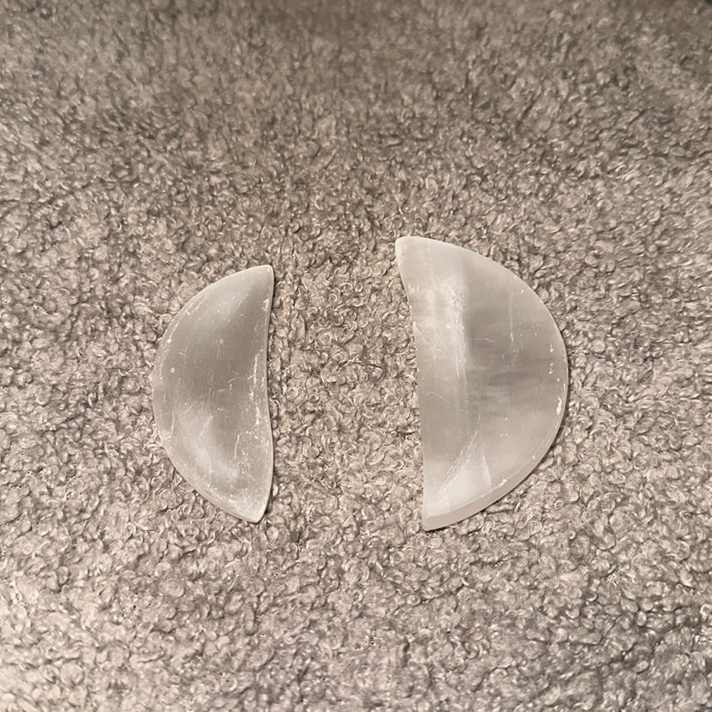 Selenite moon bowls